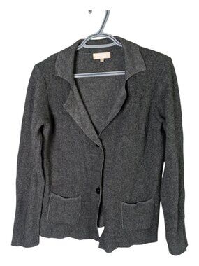 Benedetta B. Made In Italy Wool Cashmere Gray Cardigan Jacket Women's Medium